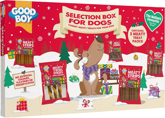 Good Boy Christmas Dog Treat Selection Box