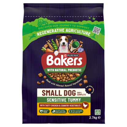 Bakers Small Dry Dog Food Sensitive Tummy with Chicken - 2.7kg
