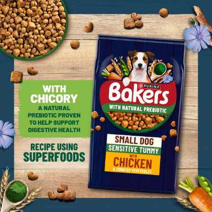 Bakers Small Dry Dog Food Sensitive Tummy with Chicken - 2.7kg