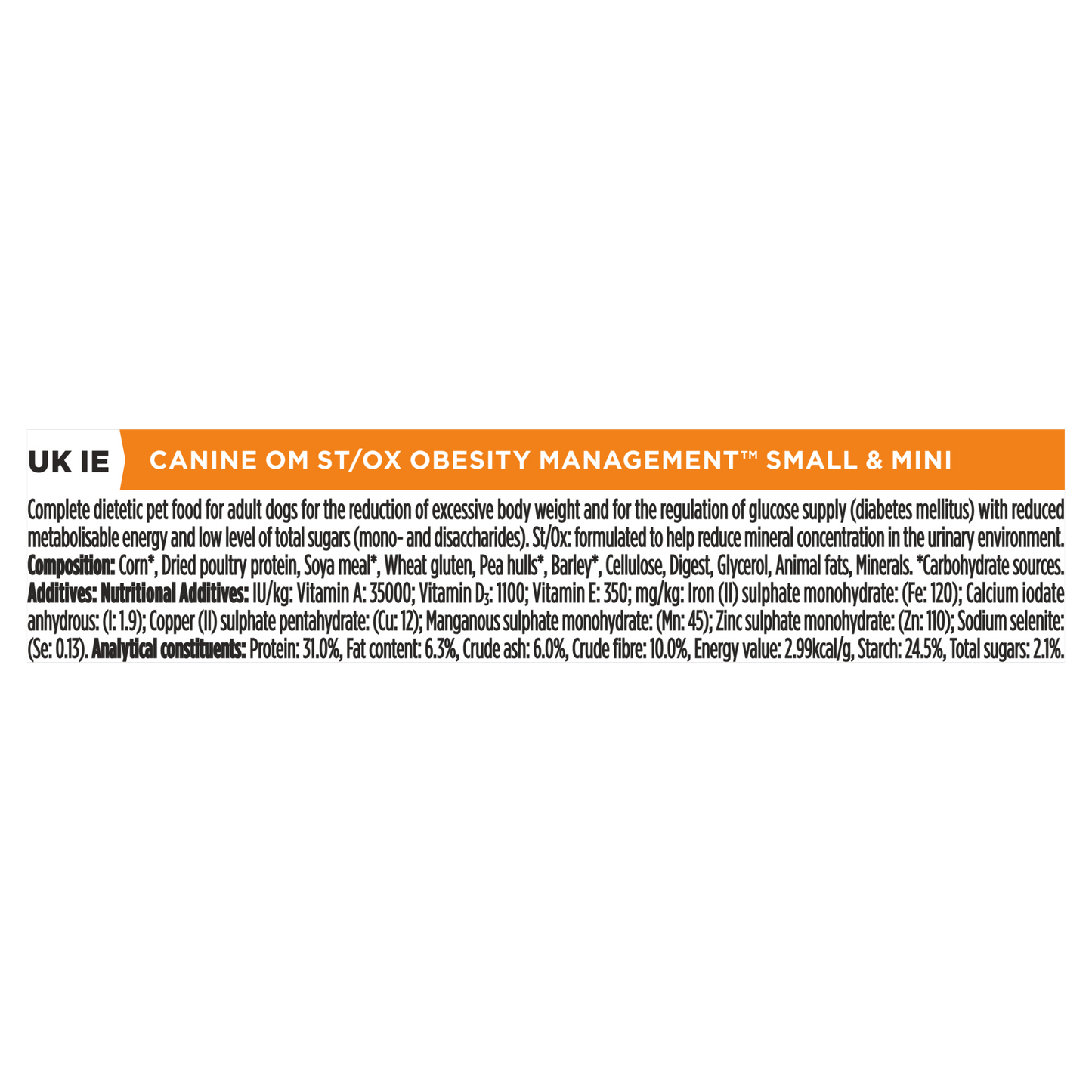 Purina Pro Plan Veterinary Diets OM Canine St/Ox Obesity Management Small & Mini Adult Dry Dog Food