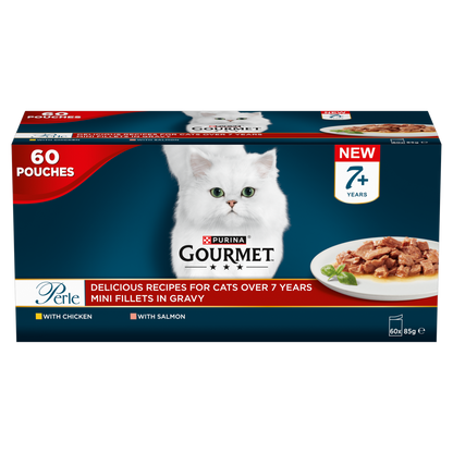 Gourmet Perle Senior Mini Fillets in Gravy Pouch Wet Cat Food