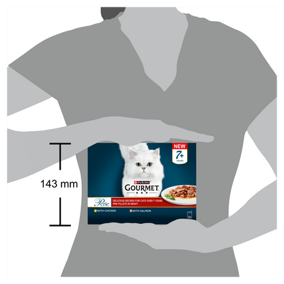 Gourmet Perle Senior Mini Fillets in Gravy Pouch Wet Cat Food