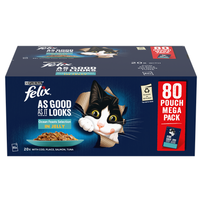 Felix As Good As it Looks Ocean Feasts Selection in Jelly Adult Wet Cat Food