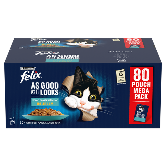 Felix As Good As it Looks Ocean Feasts Selection in Jelly Adult Wet Cat Food