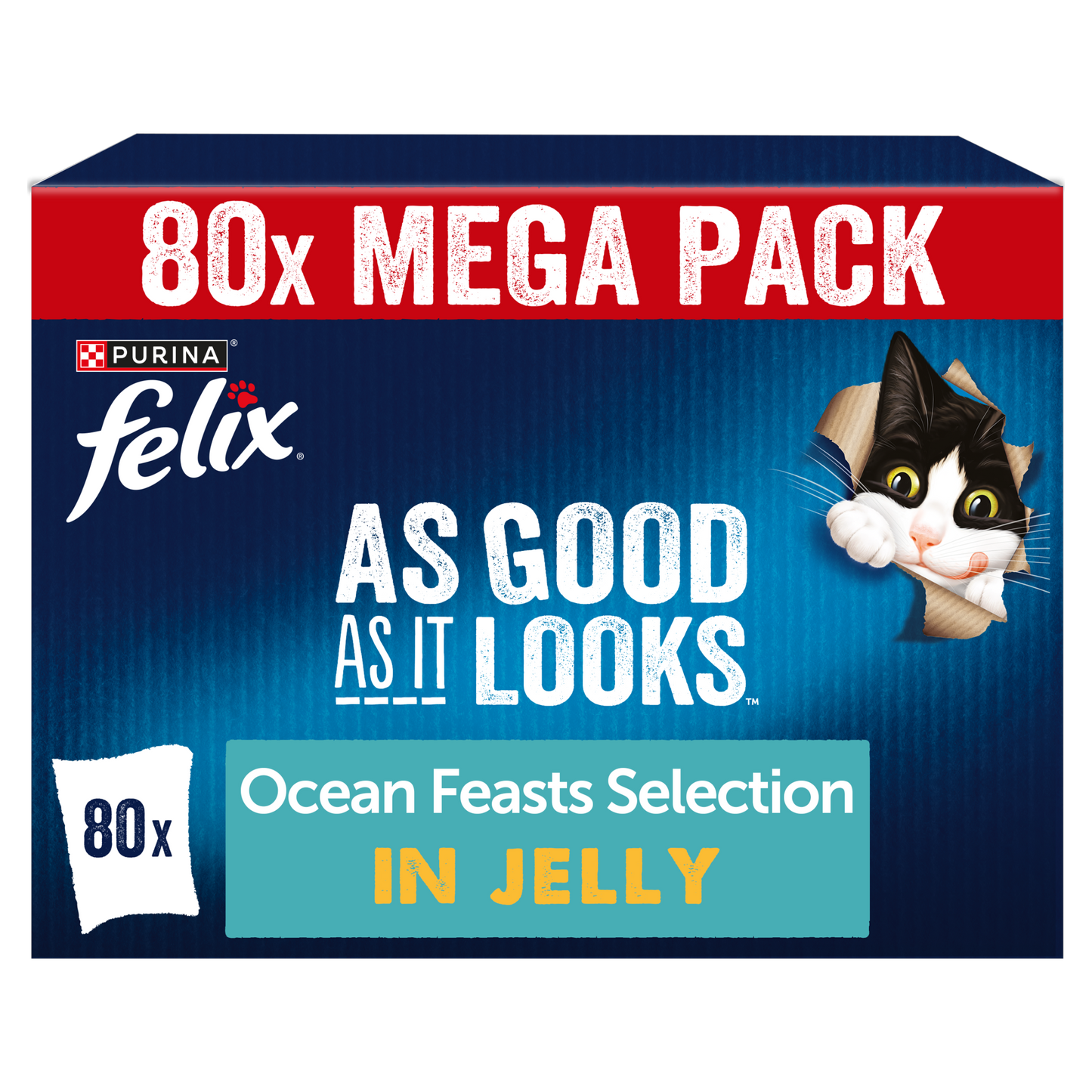 Felix As Good As it Looks Ocean Feasts Selection in Jelly Adult Wet Cat Food