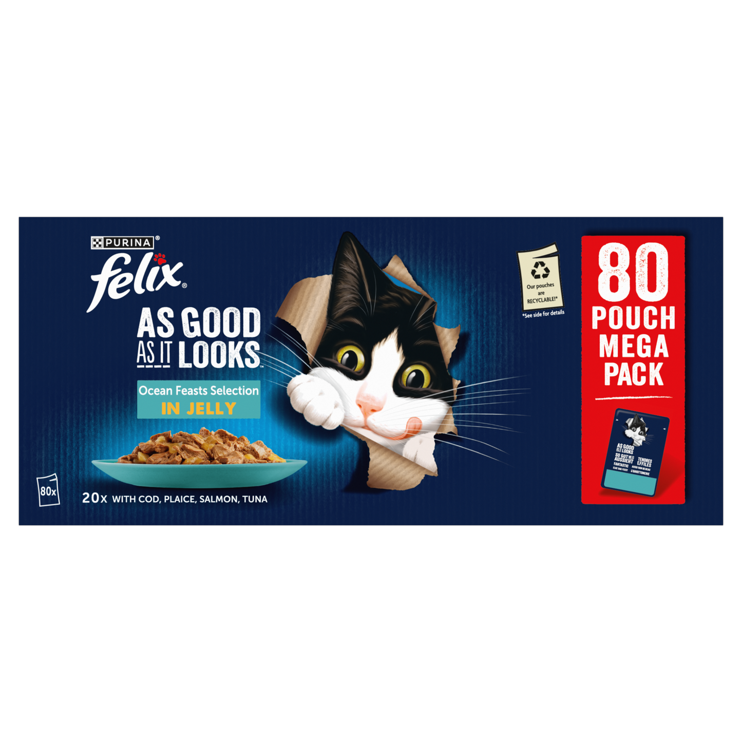 Felix As Good As it Looks Ocean Feasts Selection in Jelly Adult Wet Cat Food