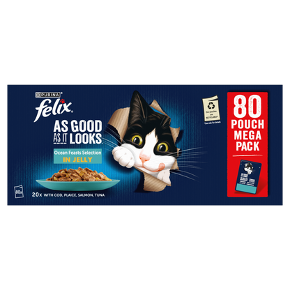 Felix As Good As it Looks Ocean Feasts Selection in Jelly Adult Wet Cat Food