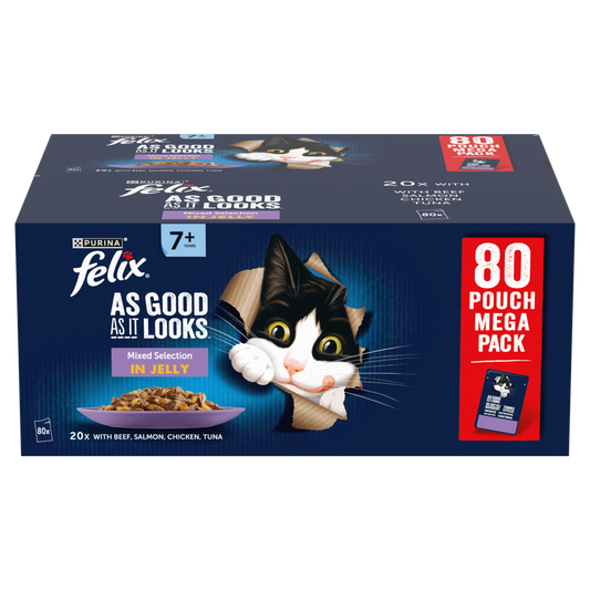 Felix As Good As it Looks Senior 7+ Meat Selection in Jelly Wet Cat Food