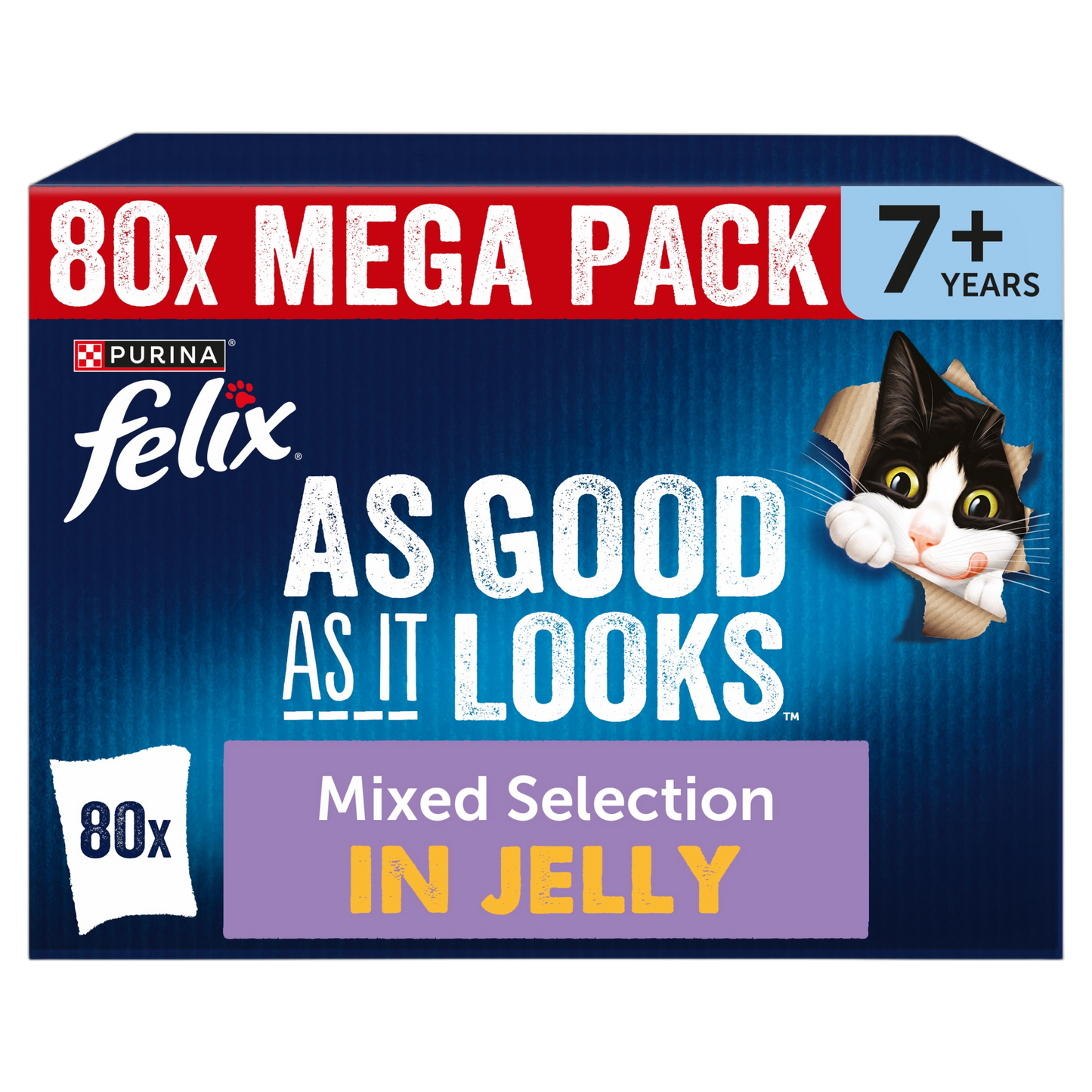 Felix As Good As it Looks Senior 7+ Meat Selection in Jelly Wet Cat Food