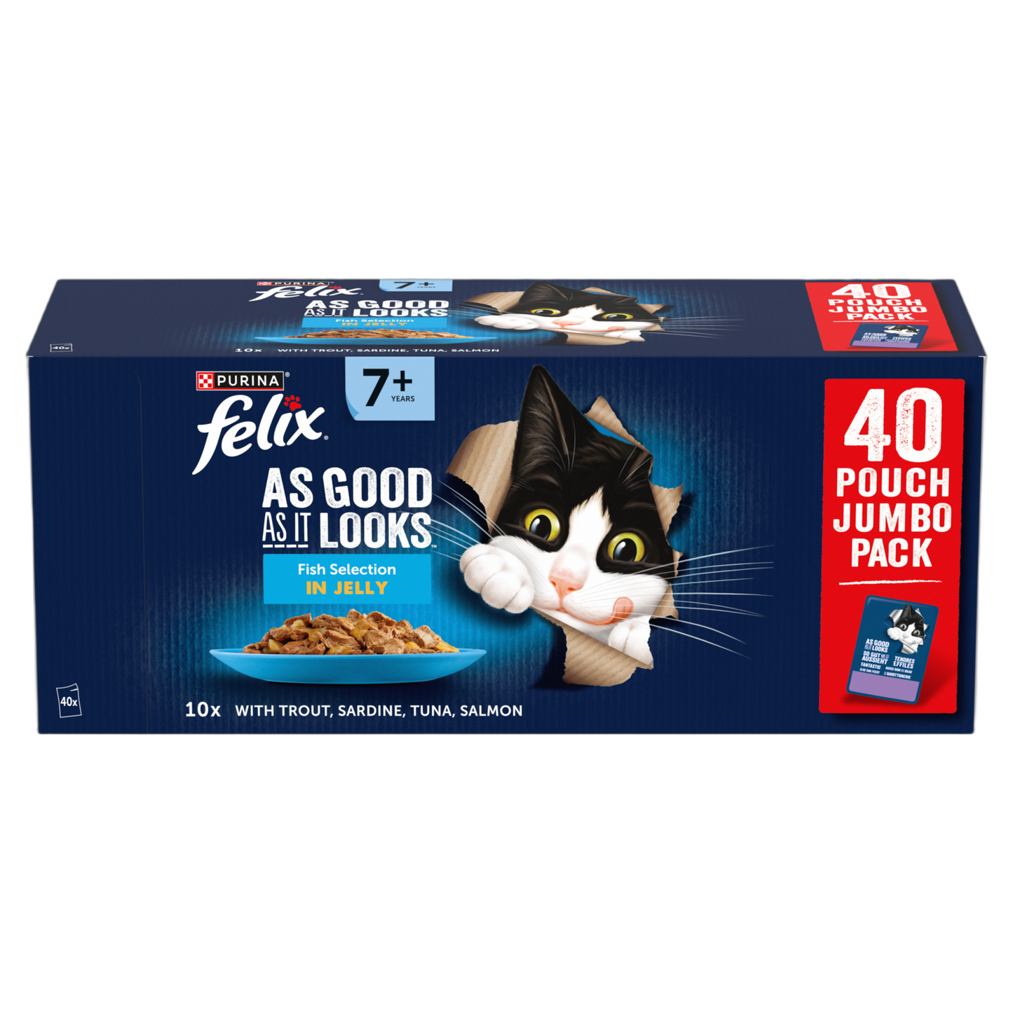 Felix As Good As it Looks Senior 7+ Fish Selection in Jelly Wet Cat Food
