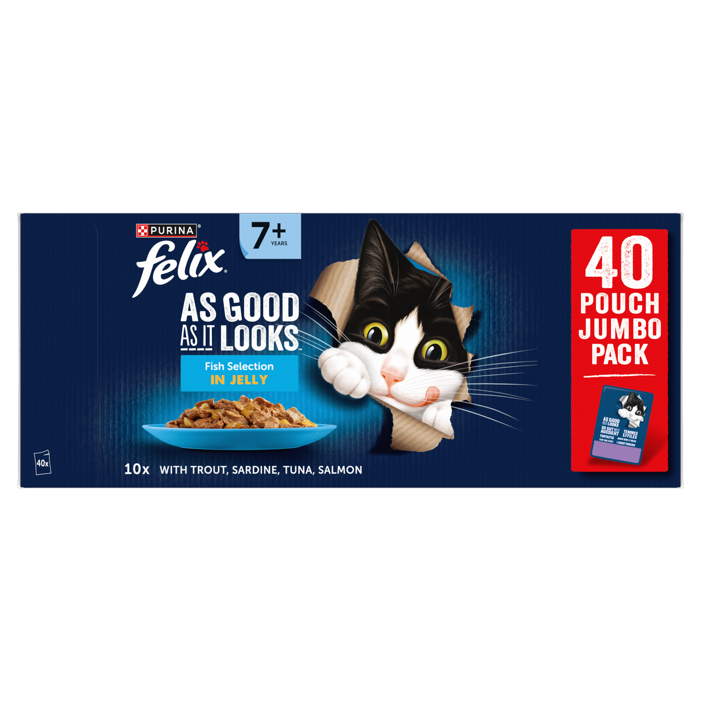 Felix As Good As it Looks Senior 7+ Fish Selection in Jelly Wet Cat Food