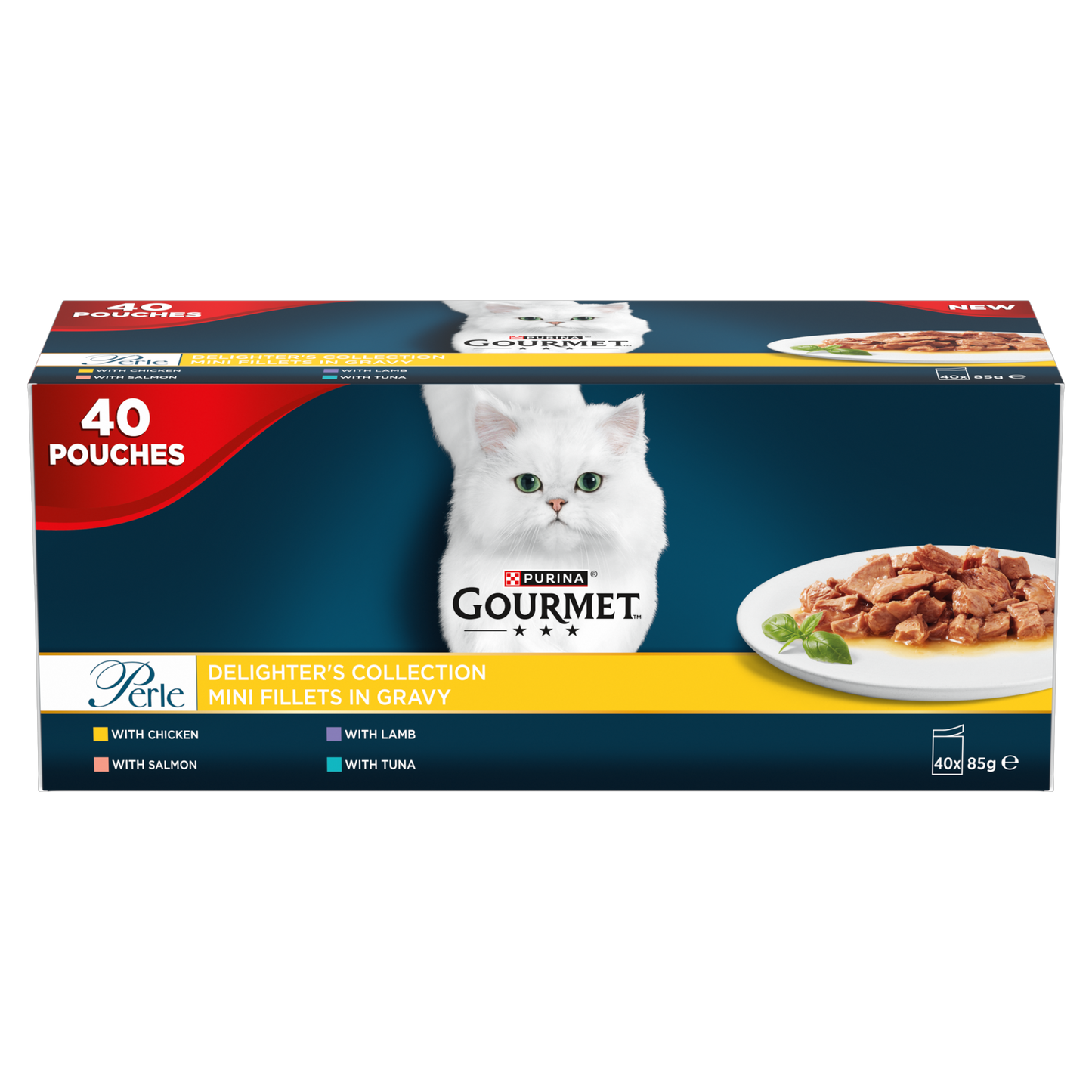Gourmet Perle Delighter's Collection Mini Fillets in Gravy Pouch Adult Wet Cat Food