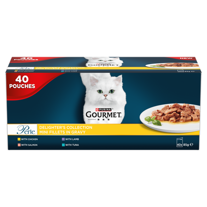 Gourmet Perle Delighter's Collection Mini Fillets in Gravy Pouch Adult Wet Cat Food