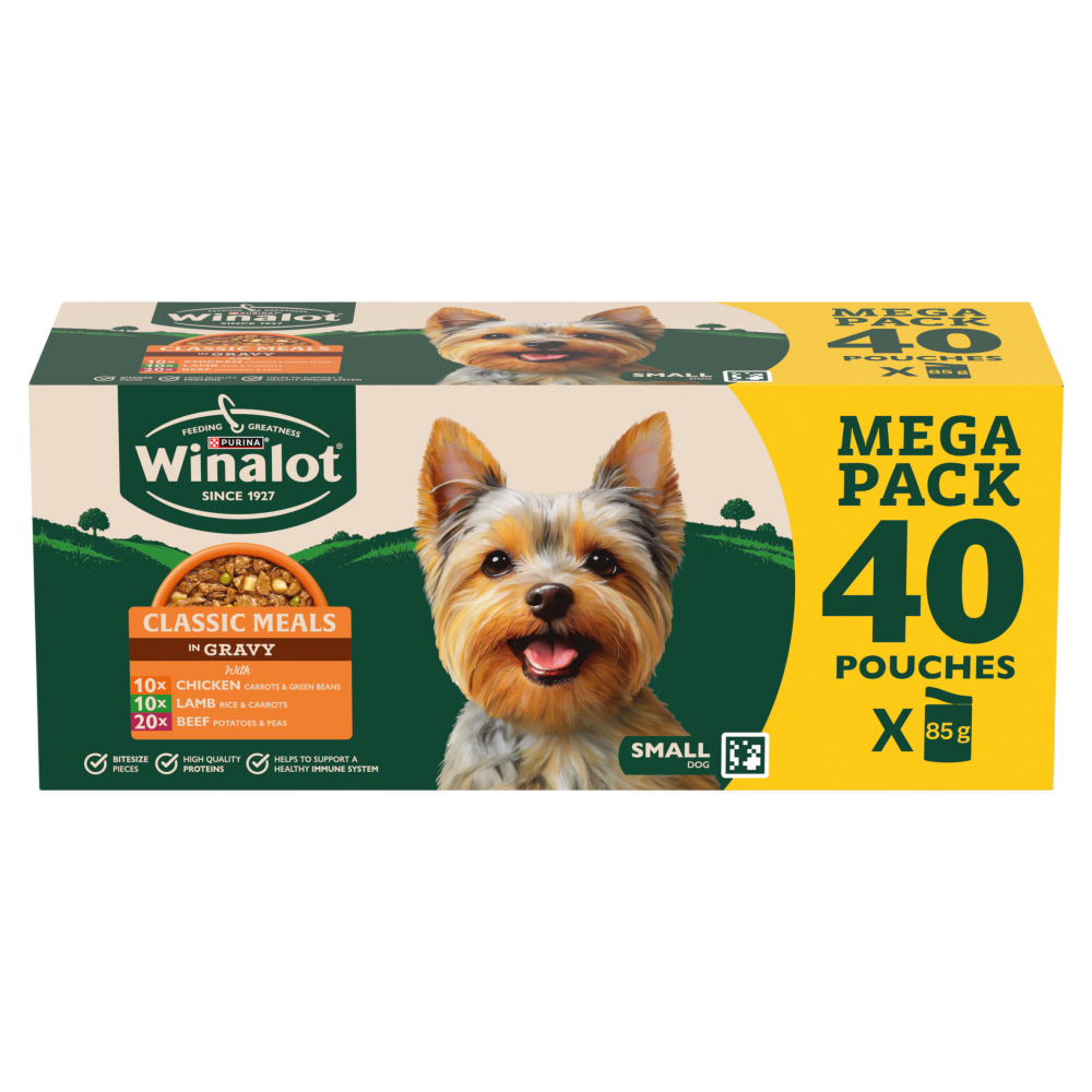 Winalot Meaty Chunks Small Dog Mixed in Gravy with Chicken, Lamb & Beef Wet Dog Food