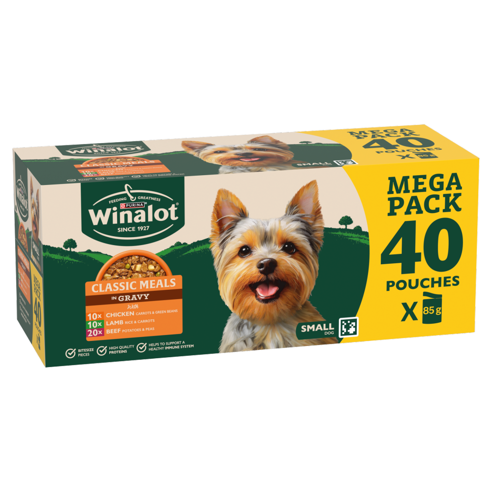 Winalot Meaty Chunks Small Dog Mixed in Gravy with Chicken, Lamb & Beef Wet Dog Food