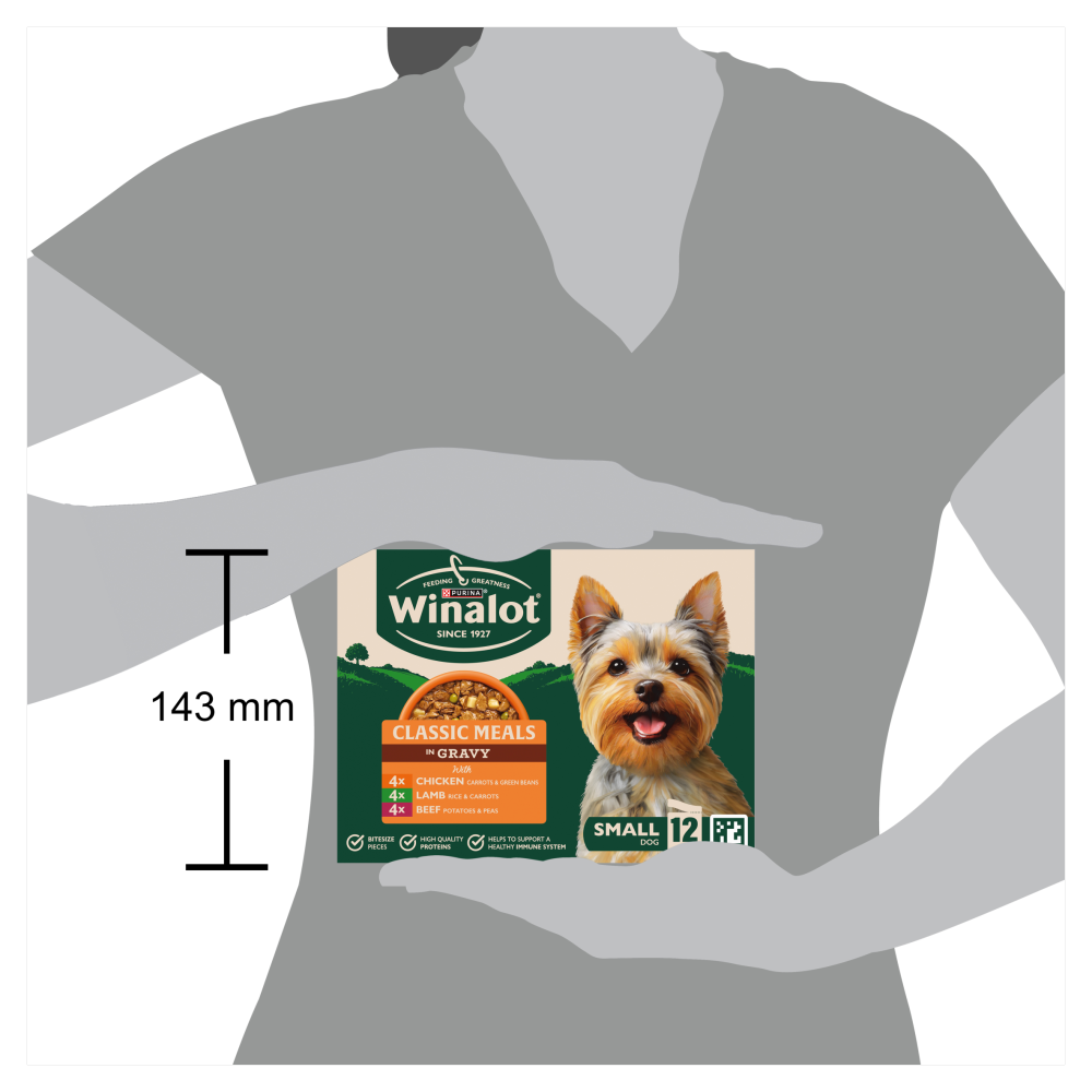 Winalot Meaty Chunks Small Dog Mixed in Gravy with Chicken, Lamb & Beef Wet Dog Food