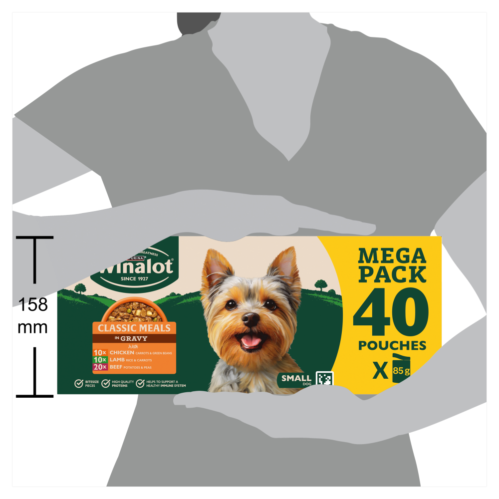 Winalot Meaty Chunks Small Dog Mixed in Gravy with Chicken, Lamb & Beef Wet Dog Food