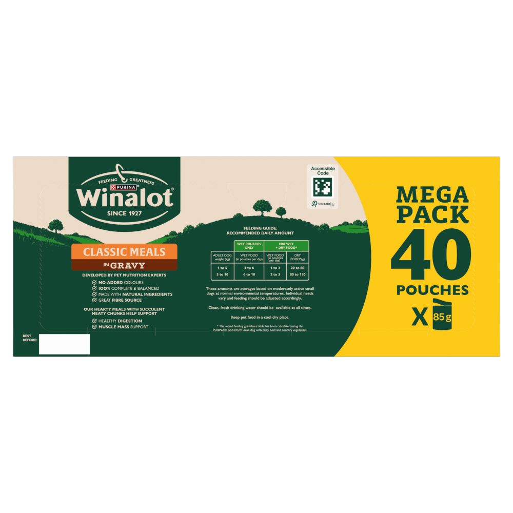 Winalot Meaty Chunks Small Dog Mixed in Gravy with Chicken, Lamb & Beef Wet Dog Food