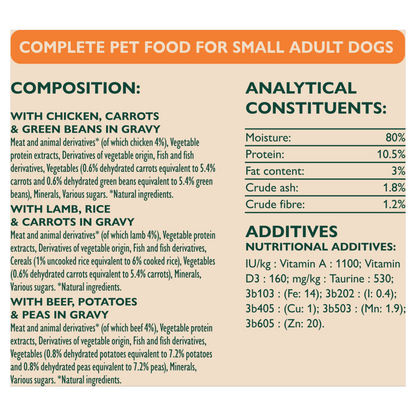 Winalot Meaty Chunks Small Dog Mixed in Gravy with Chicken, Lamb & Beef Wet Dog Food
