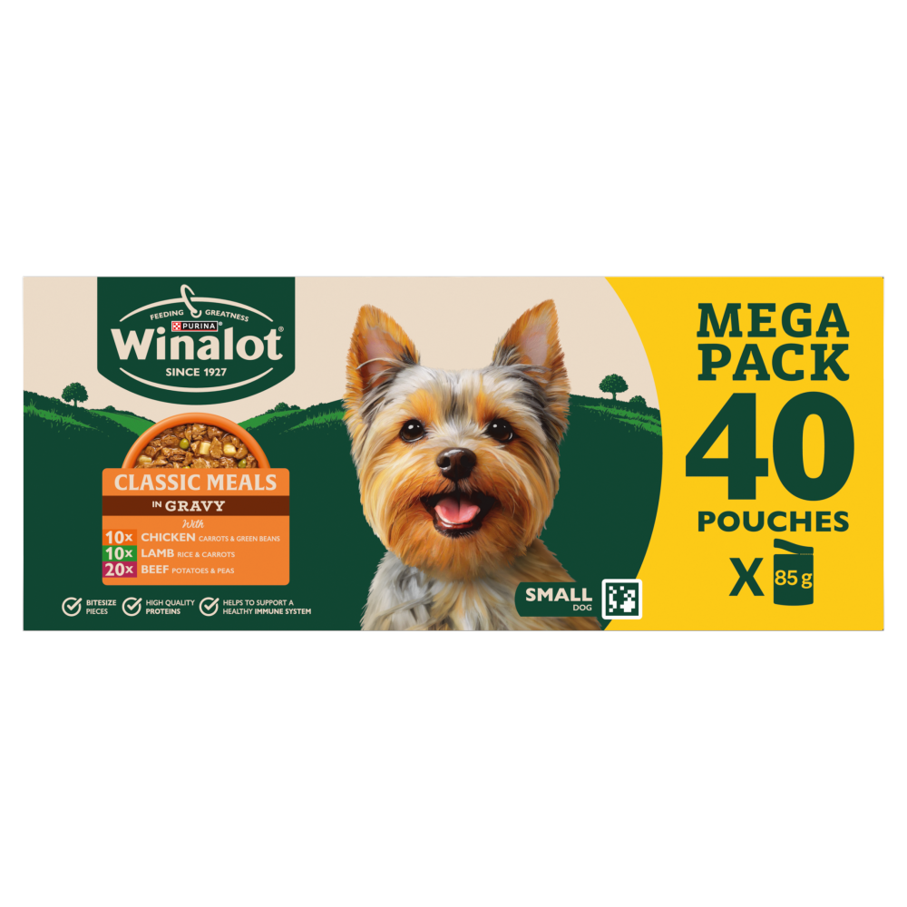 Winalot Meaty Chunks Small Dog Mixed in Gravy with Chicken, Lamb & Beef Wet Dog Food