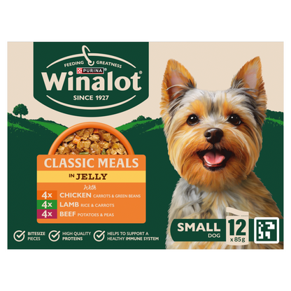 Winalot Meaty Chunks Small Dog Mixed in Jelly with Chicken, Lamb & Beef Wet Dog Food