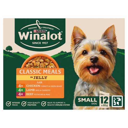 Winalot Meaty Chunks Small Dog Mixed in Jelly with Chicken, Lamb & Beef Wet Dog Food