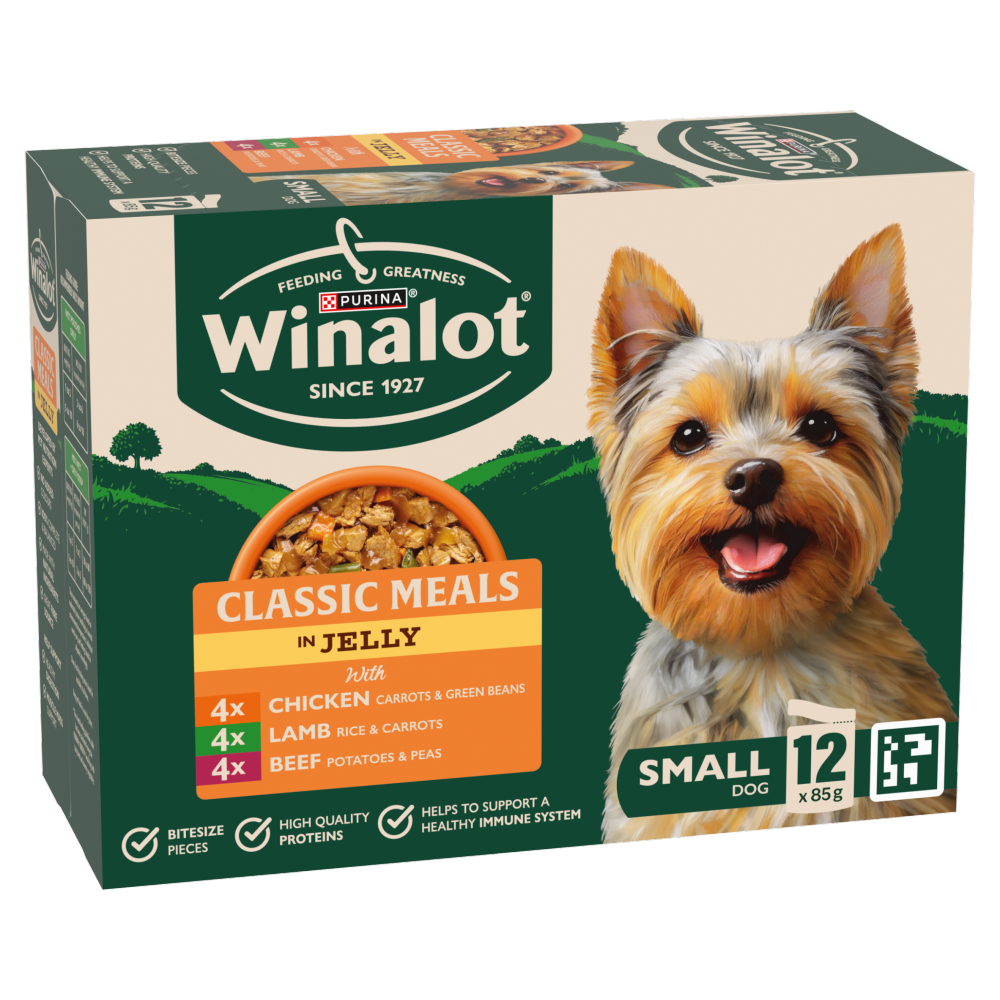 Winalot Meaty Chunks Small Dog Mixed in Jelly with Chicken, Lamb & Beef Wet Dog Food