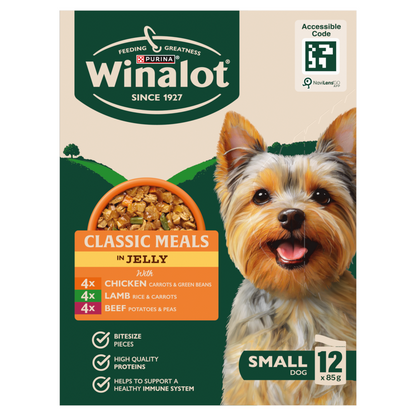 Winalot Meaty Chunks Small Dog Mixed in Jelly with Chicken, Lamb & Beef Wet Dog Food