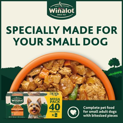 Winalot Meaty Chunks Small Dog Mixed in Jelly with Chicken, Lamb & Beef Wet Dog Food
