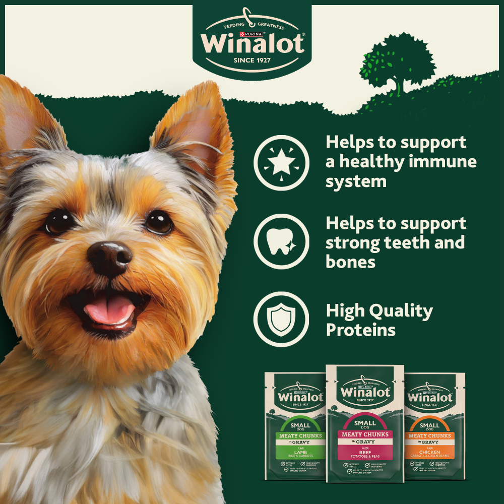 Winalot Meaty Chunks Small Dog Mixed in Jelly with Chicken, Lamb & Beef Wet Dog Food
