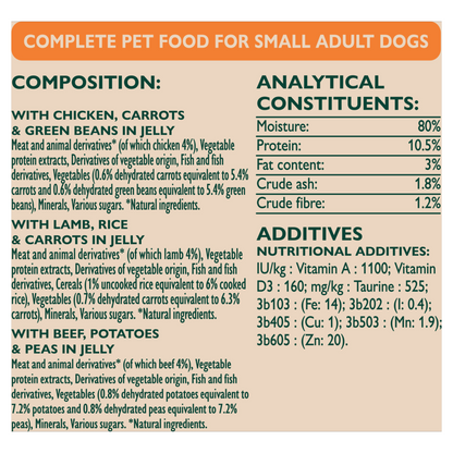Winalot Meaty Chunks Small Dog Mixed in Jelly with Chicken, Lamb & Beef Wet Dog Food