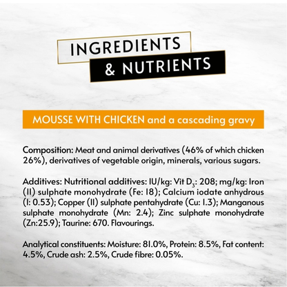 Purina Gourmet Revelations Mousse with Chicken and with Beef with Cascading Gravy Adult Wet Cat Food