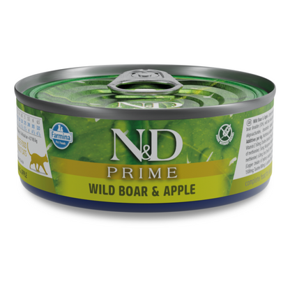N&D Prime Adult Wet Cat Food - Wild Boar & Apple