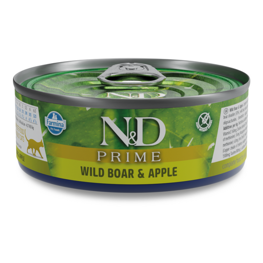 N&D Prime Adult Wet Cat Food - Wild Boar & Apple