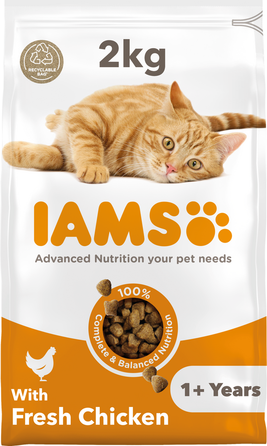 Iams Vitality Adult Dry Cat Food with Fresh Chicken