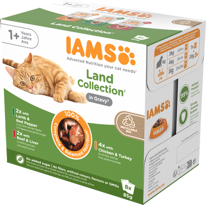 Iams Delights Adult Land Collection in Gravy Wet Cat Food