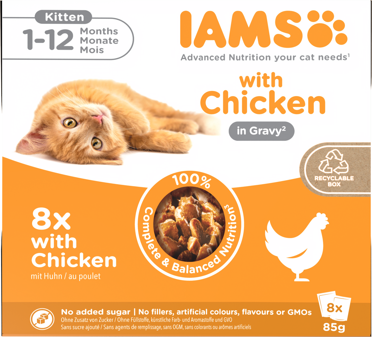 Iams Delights Kitten Wet Cat Food with Chicken in Gravy