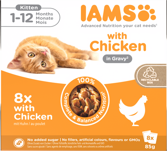 Iams Delights Kitten Wet Cat Food with Chicken in Gravy