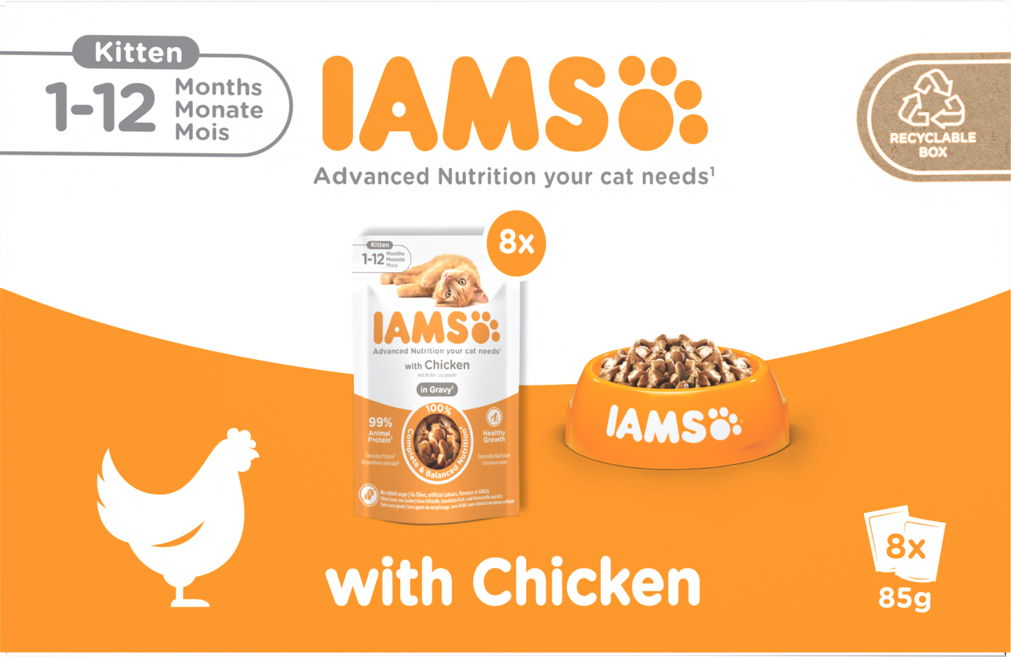 Iams Delights Kitten Wet Cat Food with Chicken in Gravy