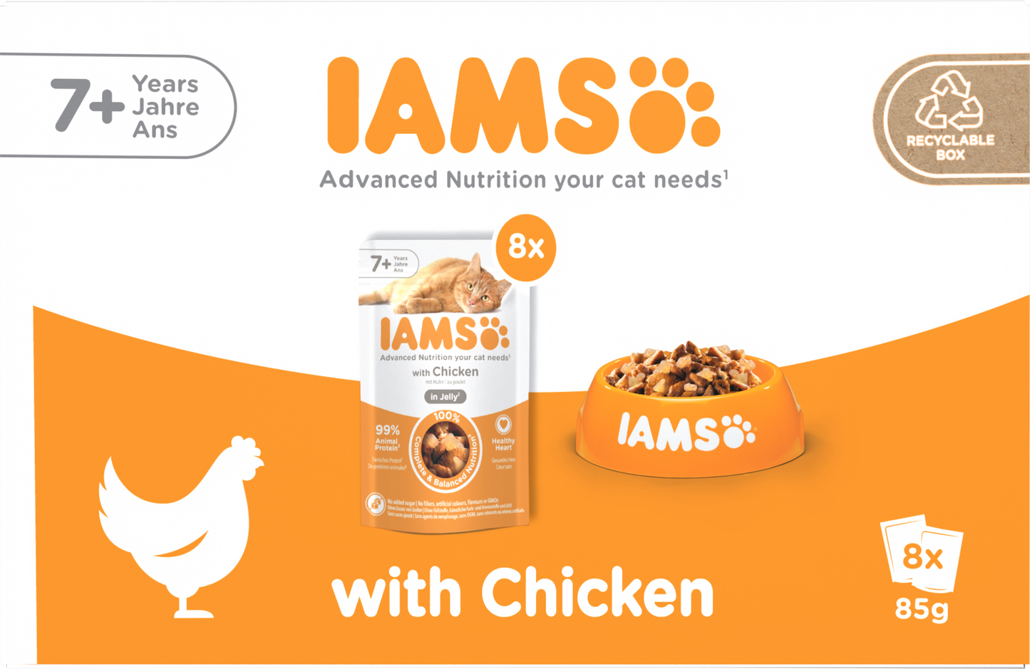 Iams Delights Senior Wet Cat Food with Chicken in Jelly