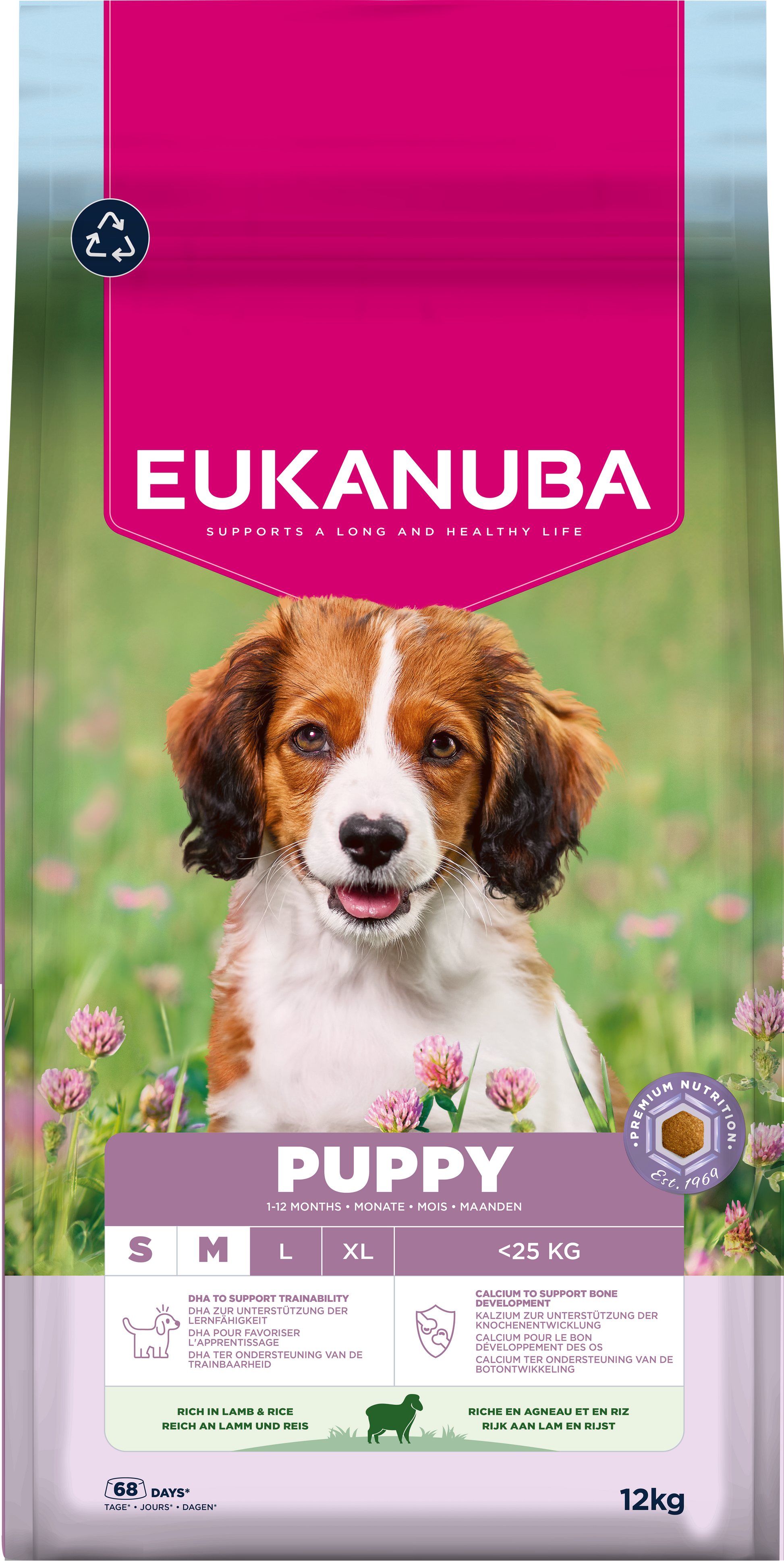 Eukanuba Life Care Puppy & Junior Small/Medium Breed Dry Dog Food - Lamb & Rice - 3kg & 12kg