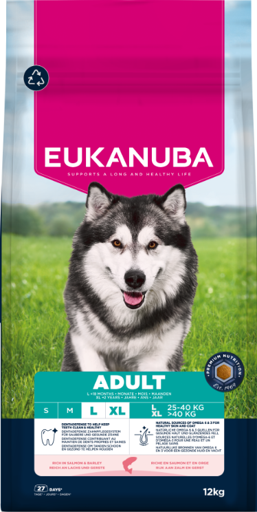 Front View of Eukanuba Adult Large Breed Dry Dog Food - Salmon & Barley - 12kg
