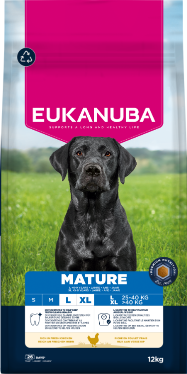 Front View of Eukanuba Mature Large Breed Dry Dog Food - Chicken - 12kg