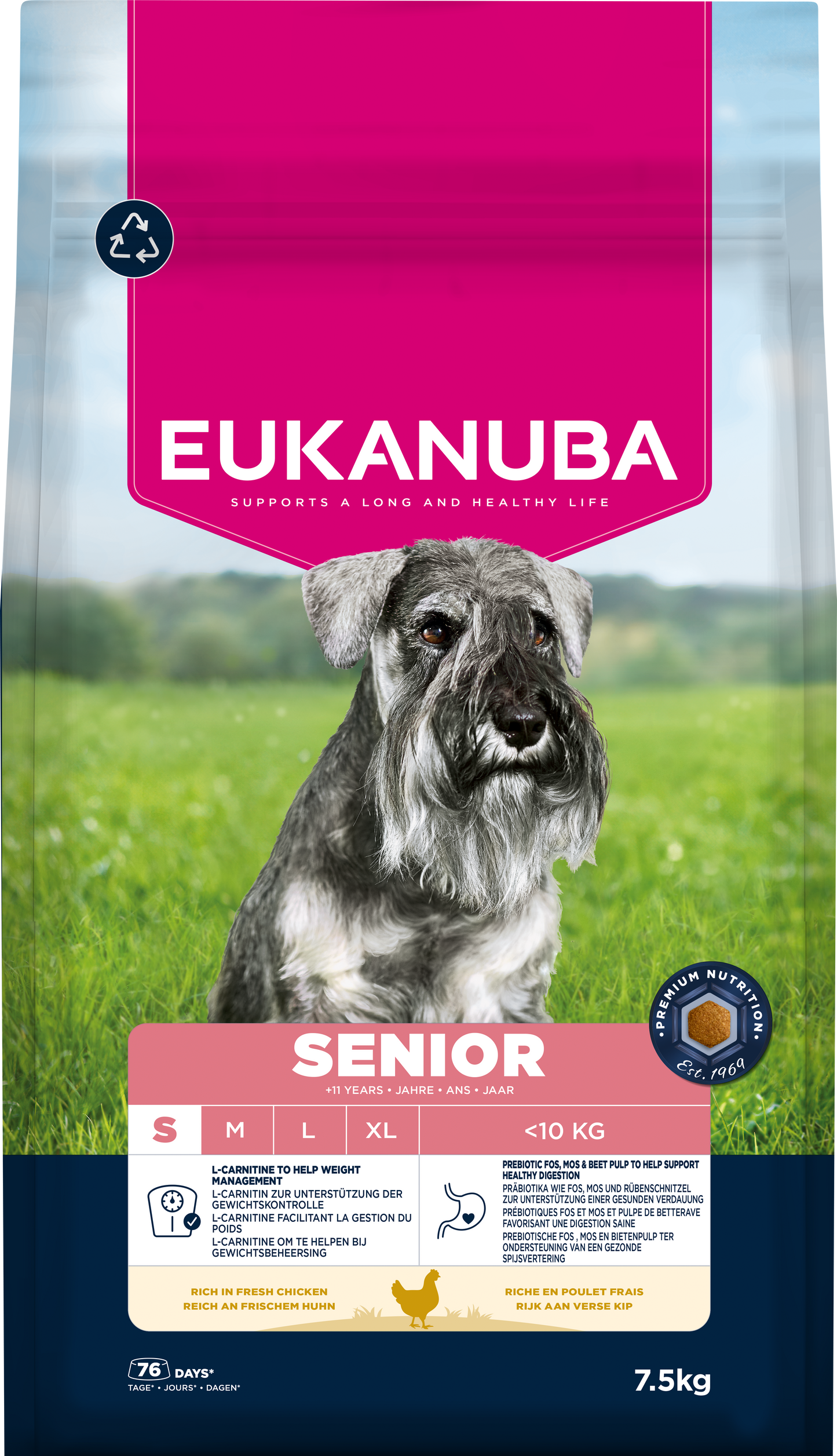 Eukanuba Senior Small Breed Dry Dog Food - Chicken - 3kg, 7.5kg & 12kg