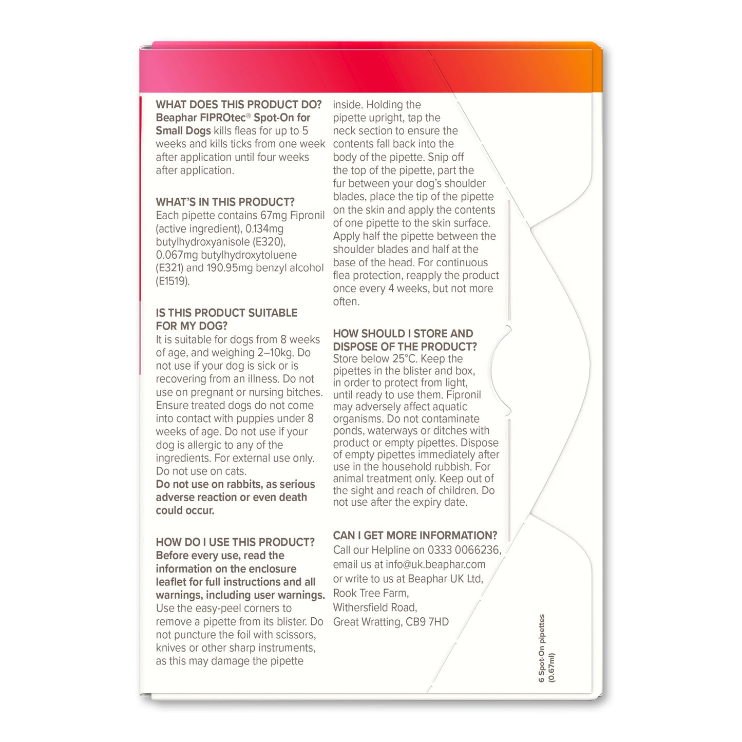 Beaphar FIPROtec Flea & Tick Spot-On Solution for Small Dogs (2-10kg)