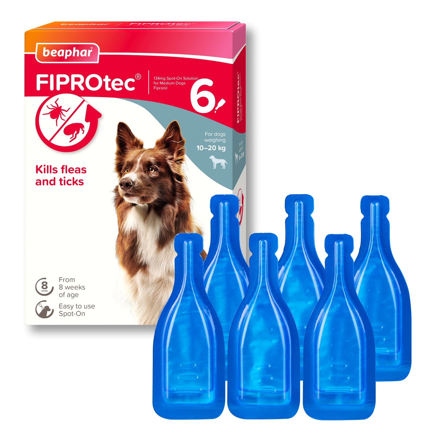 Beaphar FIPROtec Flea & Tick Spot-On Solution for Medium Dogs (10-20kg)