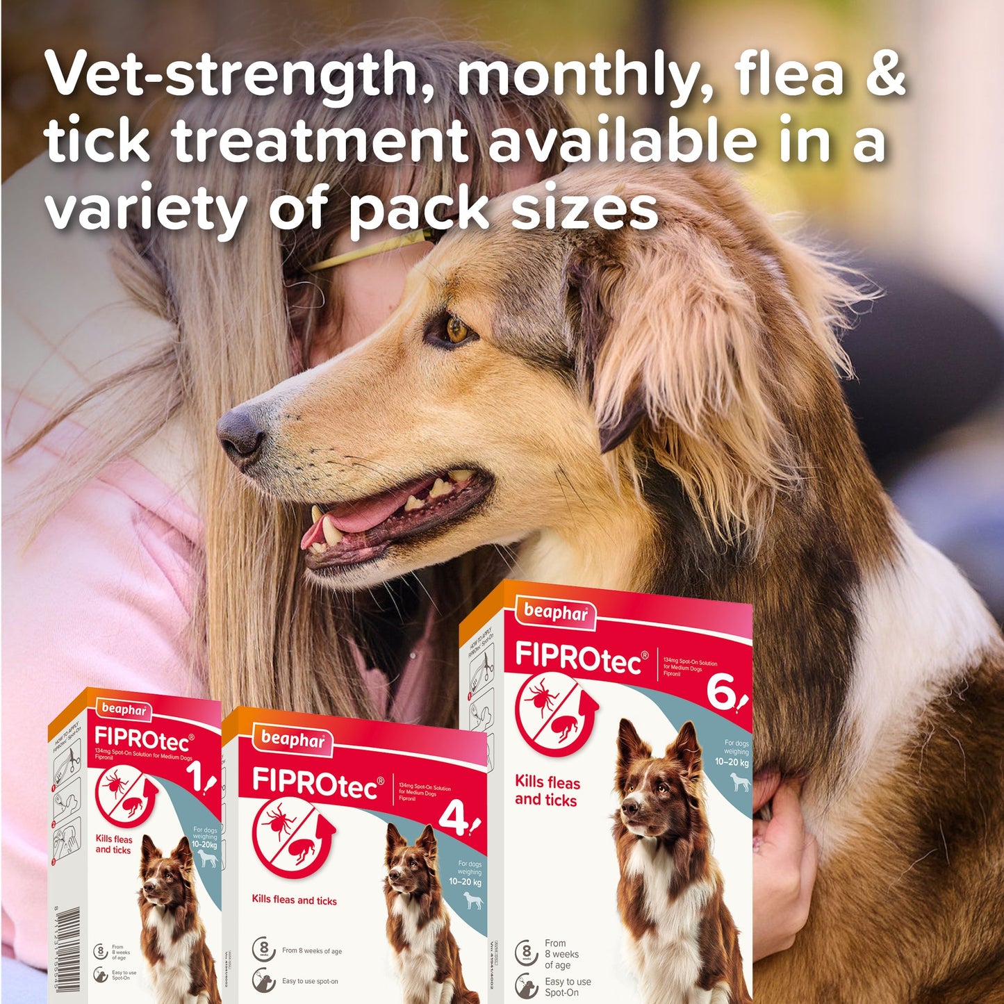 Beaphar FIPROtec Flea & Tick Spot-On Solution for Medium Dogs (10-20kg)