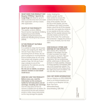 Beaphar FIPROtec Flea & Tick Spot-On Solution for Large Dogs (20-40kg)