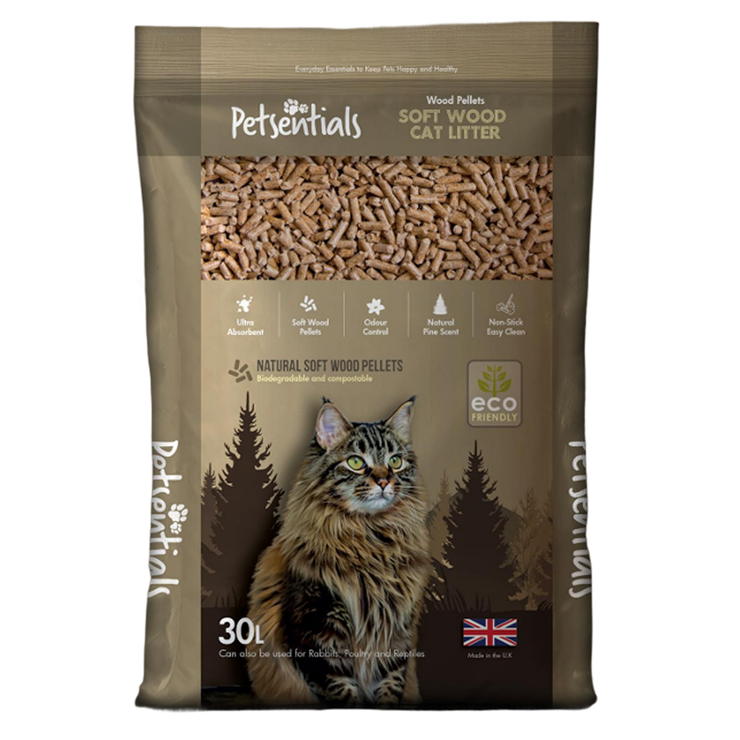 Petsentials Biodegradable Wood Based Pine Scent Cat Litter | 30L