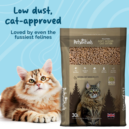 Petsentials Biodegradable Wood Based Pine Scent Cat Litter | 30L